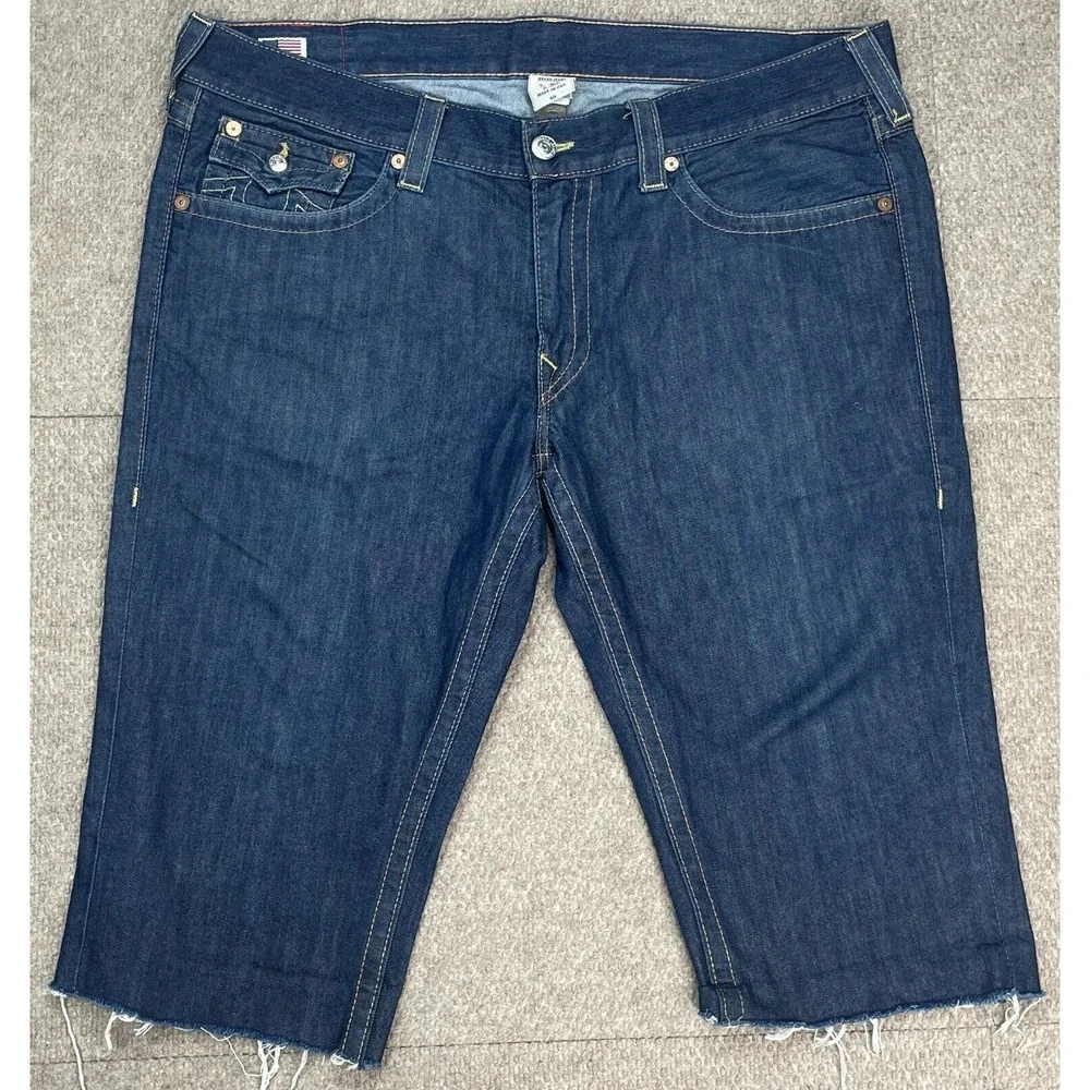 True Religion World‎ Tour Ricky Vtg Y2K Men's 5 Pocket Denim Shorts Size 40